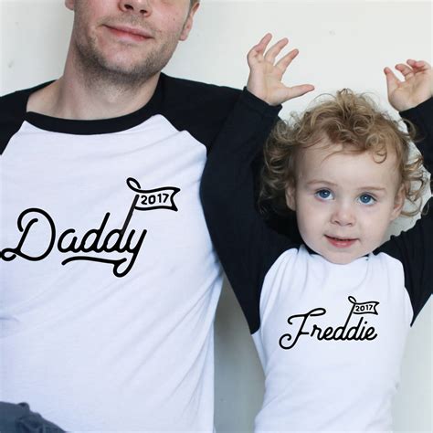 Personalised Daddy And Me Matching T Shirt Set By Marloweville