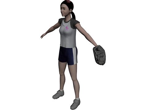Baseball Girl 3d Model 3dcadbrowser