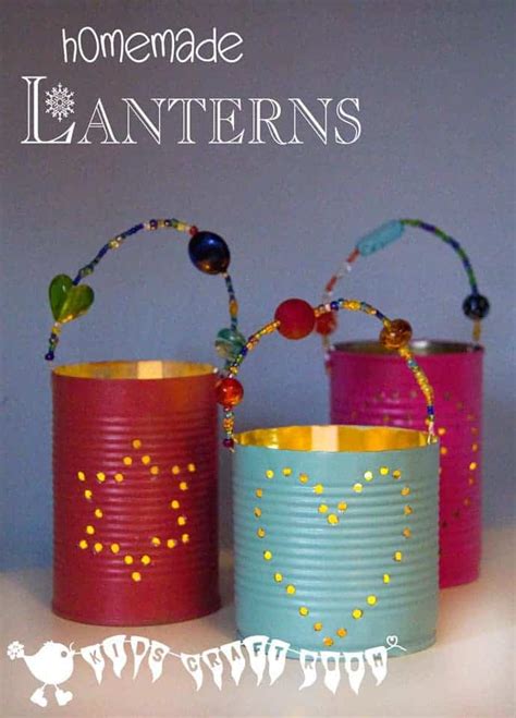 homemade gifts tin  lanterns kids craft room