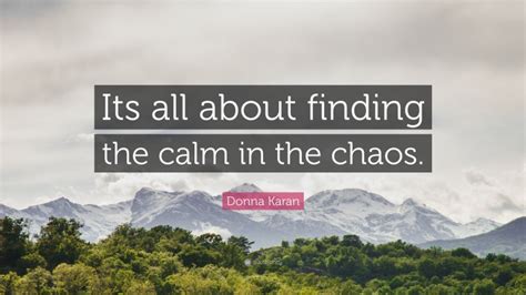 Donna Karan Quote Its All About Finding The Calm In The Chaos