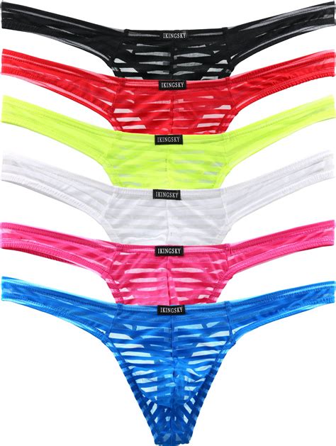 Galleon IKingsky Men S Sexy Transparent G String Low Raise Thong Underwear Pack Of Large