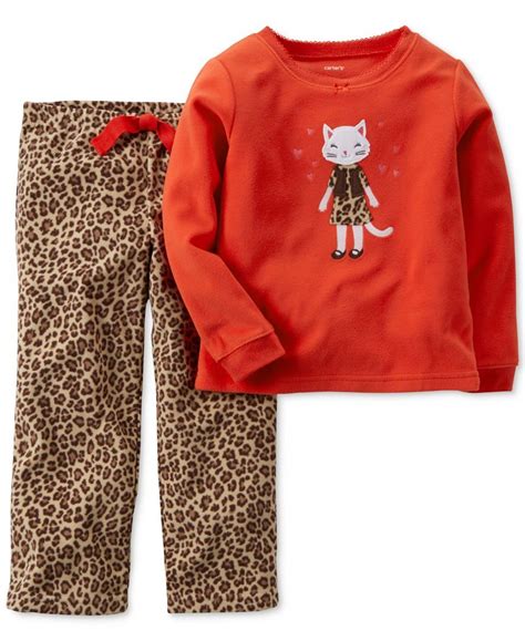 Carters Girls Or Little Girls 2 Piece Cheetah Pajamas Kids And Baby