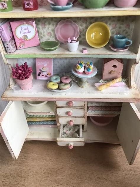 112 Shabby Chic Dollhouse Display Case Miniature Furniture Etsy