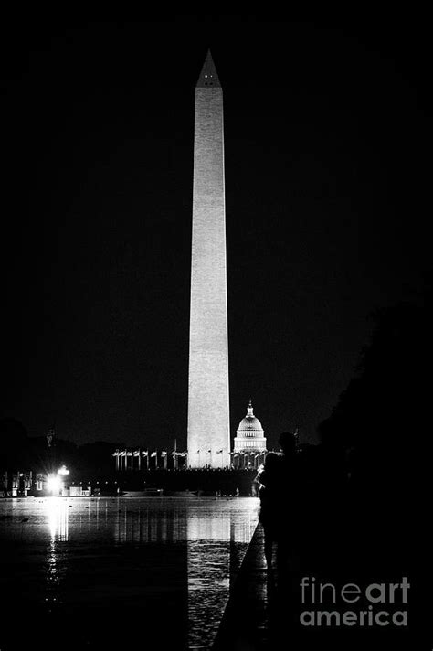 The Washington Monument Obelisk The National Mall Reflecting Pool And