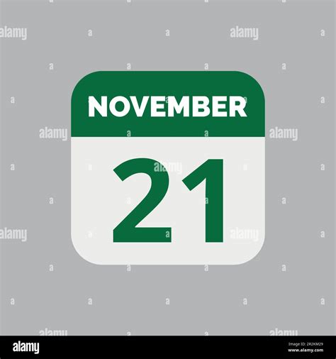 November 21 Calendar Date Icon Stock Vector Image And Art Alamy