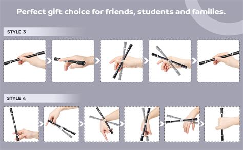 2 Pieces Finger Spinning Pen Rolling Pen Game Stunt Pen With Tutorial