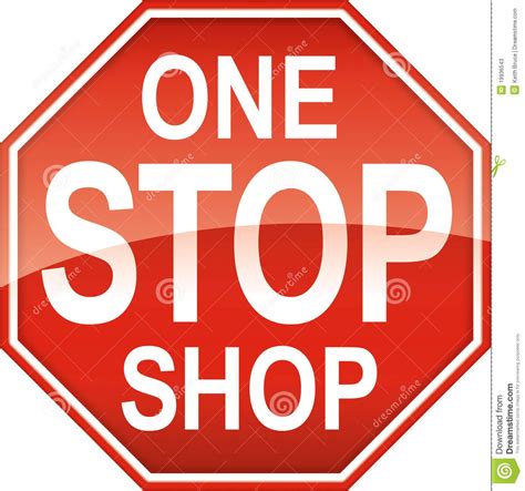One Stop Shop Sign Symbol Stop Sign Shape Themed Advertising Element