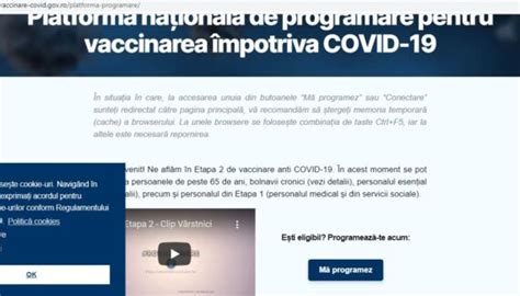 It may also be due to any of the following reasons. STS ANUNȚĂ CĂ PLATFORMA PENTRU PROGRAMARE LA VACCINARE ...