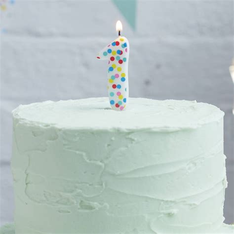 Polka Dot Candle Number One Birthday Cake Candle By Ginger Ray