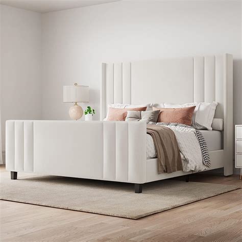 Albott Queen Size Platform Bed Frame Upholstered Bed With