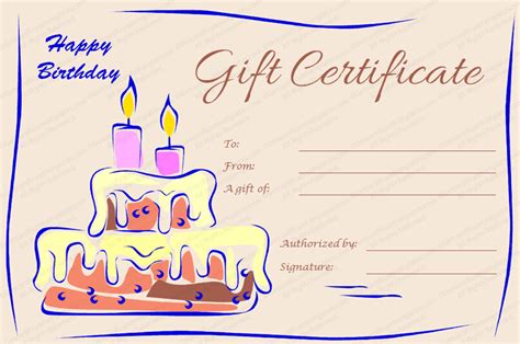 Maybe you would like to learn more about one of these? Candles and Cake Birthday Gift Certificate Template