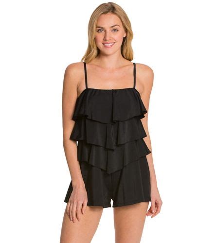 Fit4u Solid Three Tiered Bandeau Romper At The Webs