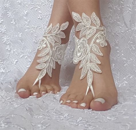 Bridal Barefoot Sandals Ivory Beach Wedding Barefoot Sandal Footwear