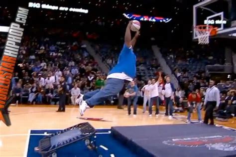 Nba Fat Guy Fails Miserably Dunking From Trampoline Mirror Online