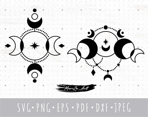Moon Phases Svg Files For Cricut Boho Phase Of The Moon Svg Etsy