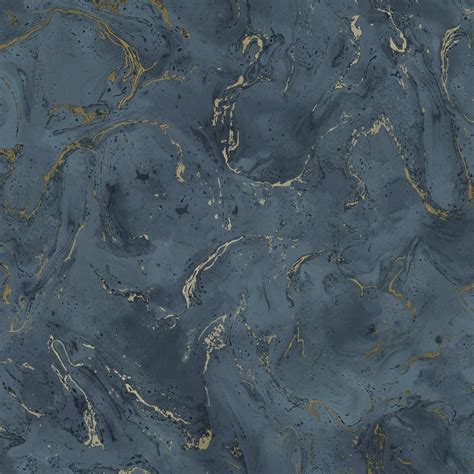 Onyx Marble Metallic Wallpaper Navy Blue Gold I Love