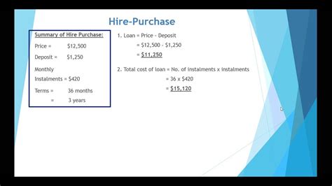 Meaning of hire purchase in english. Hire Purchase - YouTube