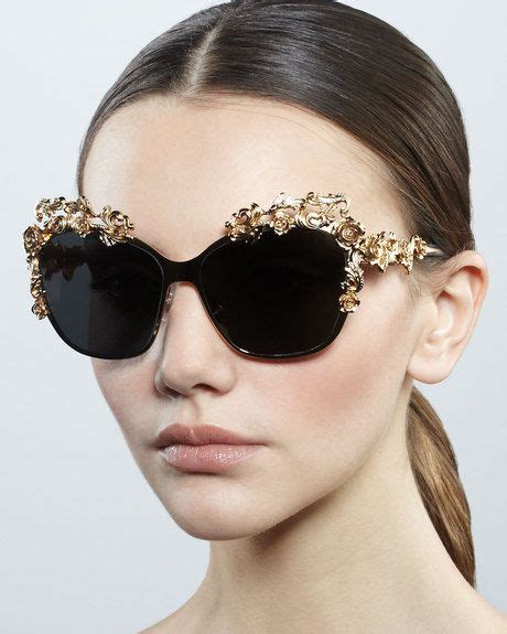 Dolce Gabbana X Gold Baroque Flower Square Sunglasses Saint O Infashionwetrust Flower
