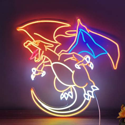 Charizard Neon Sign Anime Neon Light Japanese Neon Sign Etsy