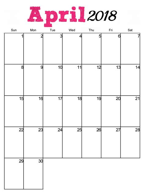 Free Printable 2018 Vertical Monthly Calendar Latest Calendar