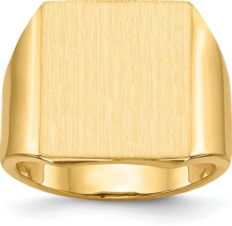 Diamond2deal Solid 14k Yellow Gold Signet Ring Fine Jewelry For Men
