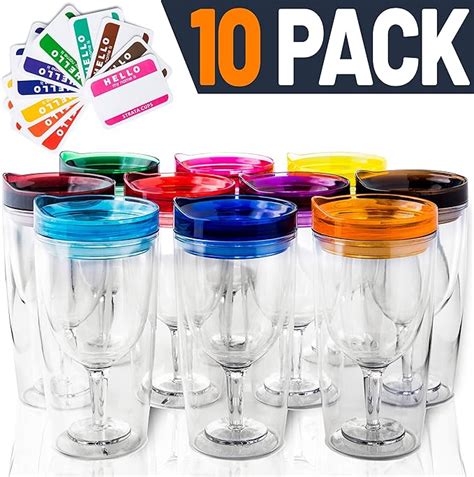 Insulated Wine Tumbler With Lid Set Of 10 Bonus Name Decals