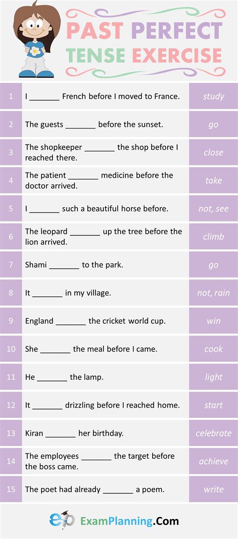 Perfect Tense Worksheet With Answers