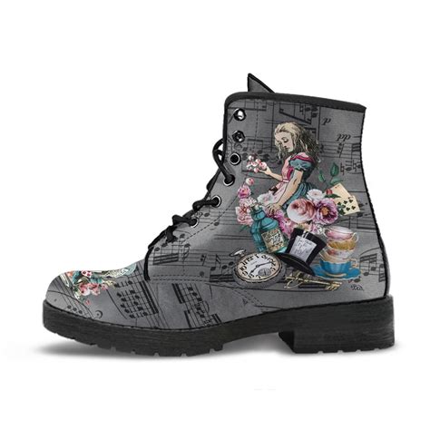 Combat Boots Alice In Wonderland Ts 44 Colorful Series Etsy