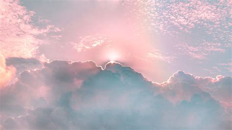 Download Wallpaper 1920x1080 Clouds Porous Rainbow Sky Shine Rays Full Hd Hdtv Fhd 1080p