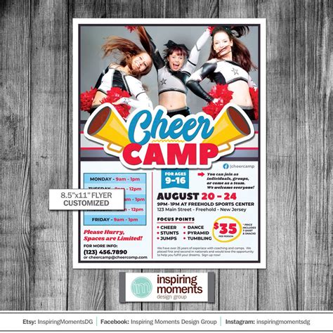Cheer Camp Event Flyer Printable Cheerleaders Cheerleader Training
