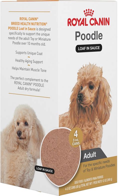 The dogs gobble it up and it keeps their coats shiny and healthy and their weight just right. Royal Canin Toy & Miniature Poodle Adult Loaf in Sauce ...