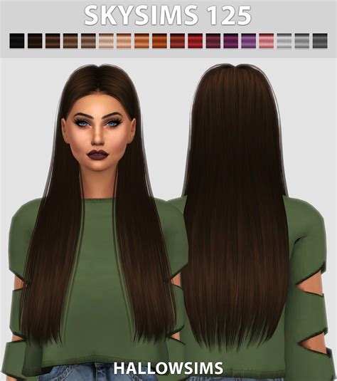 Skysims 125 Hallow Sims Long Hair Styles Sims Hair Sims 4