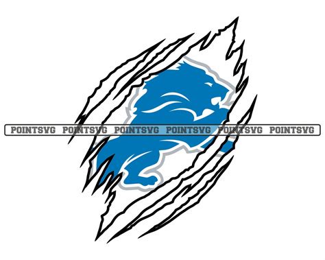 Detroit Lions Svg Ripped Logo Claw Marks Cricut Files Pngeps Etsy