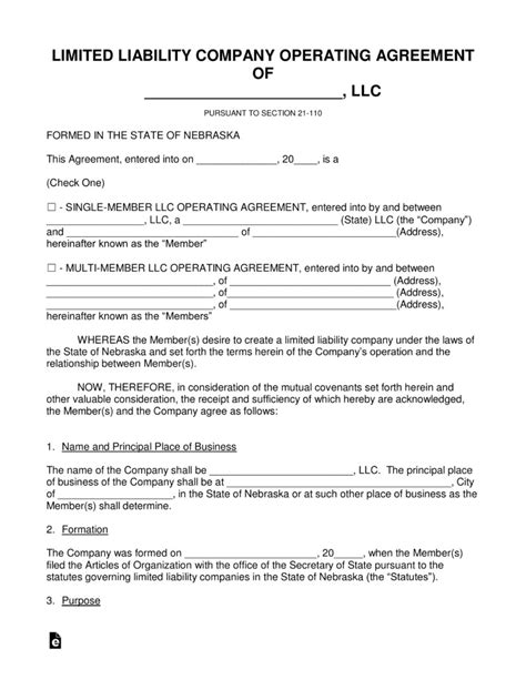 Certificate Of Organization Nebraska