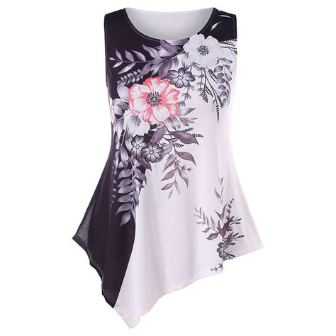 Aliexpress Com Buy 2018 Plus Size 5XL Tropical Floral Vest Top