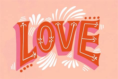 Love Lettering In Vintage Style Vector Free Download