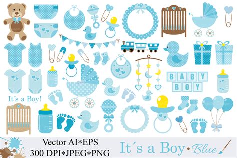 Baby Boy Clipart Blue Baby Shower Clipart Nursery Clip Art It`s A