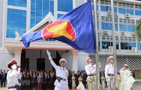 Lao Holds Flag Raising Ceremony To Mark Asean 53rd Anniversary Asean