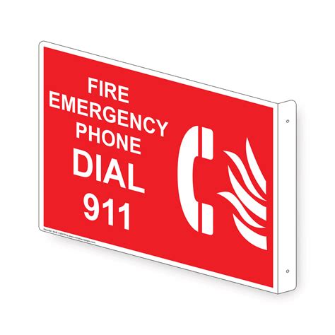 Fire Emergency Phone Dial 911 Sign Nhe 13837proj Emergency Contact 911