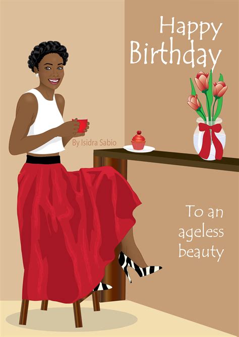 Card Available Now This Afrocentric Birthday Card Women Shows An