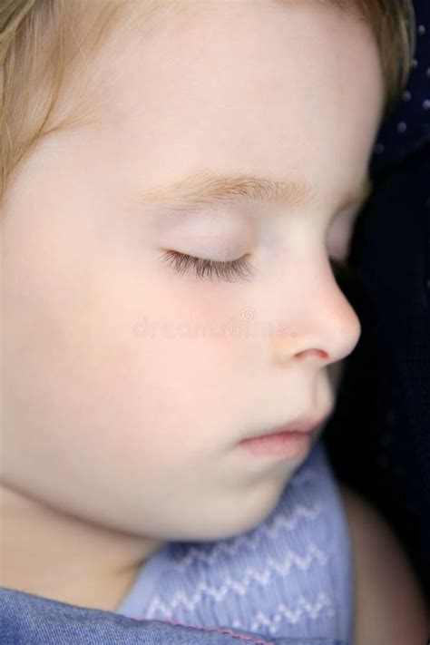 Closeup Portrait Of Little Blond Child Sleeping Stock Photo Image Of