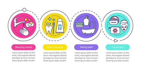 Persoonlijke Hygiëne Vector Infographic Sjabloon Handen Wassen In Bad