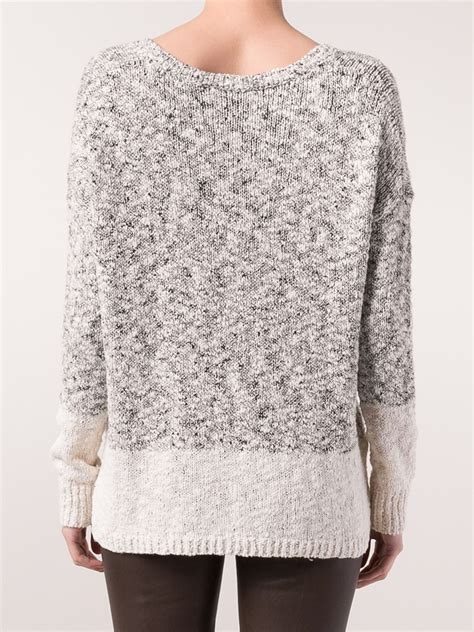 Lyst Vince Two Tone Sweater In White