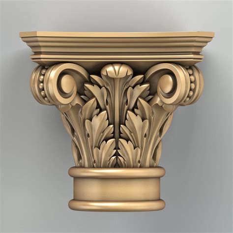 3d model carved column capital | Column capital, Column 