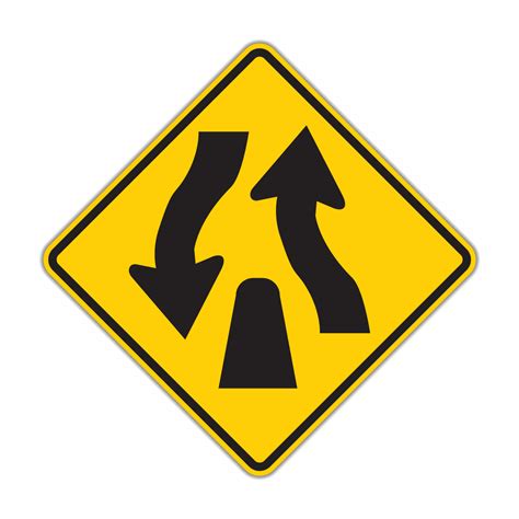 W6 2 Divided Highway Ends Hall Signs