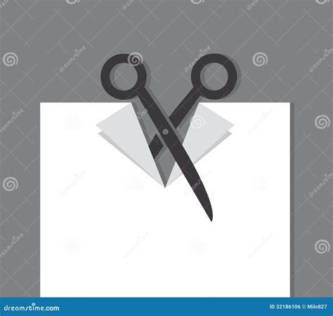 Scissors Cut Piece Of Paper Royalty Free Stock Image Image 32186106