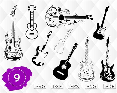 GUITAR SVG, electric guitar svg, acoustic guitar, rock svg, guitar monogram, vector guitar ...