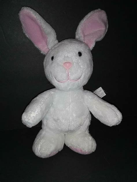 Agc White Pink Bunny Plush Rabbit Soft Toy Stuffed 11 Long Eared Stain Agc Rabbit Soft Toy