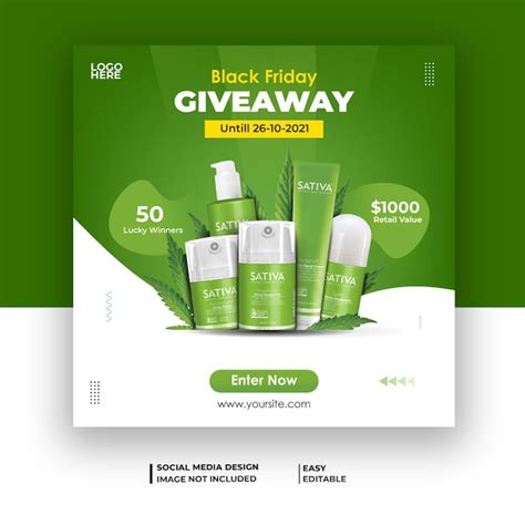 Premium Vector Cbd All Product Giveaway Banner Or Skincare Instagram