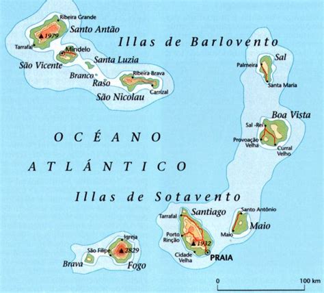 Islas De Cabo Verde Mapas GeogrÁficos De Cabo Verde Mundo Hispánico